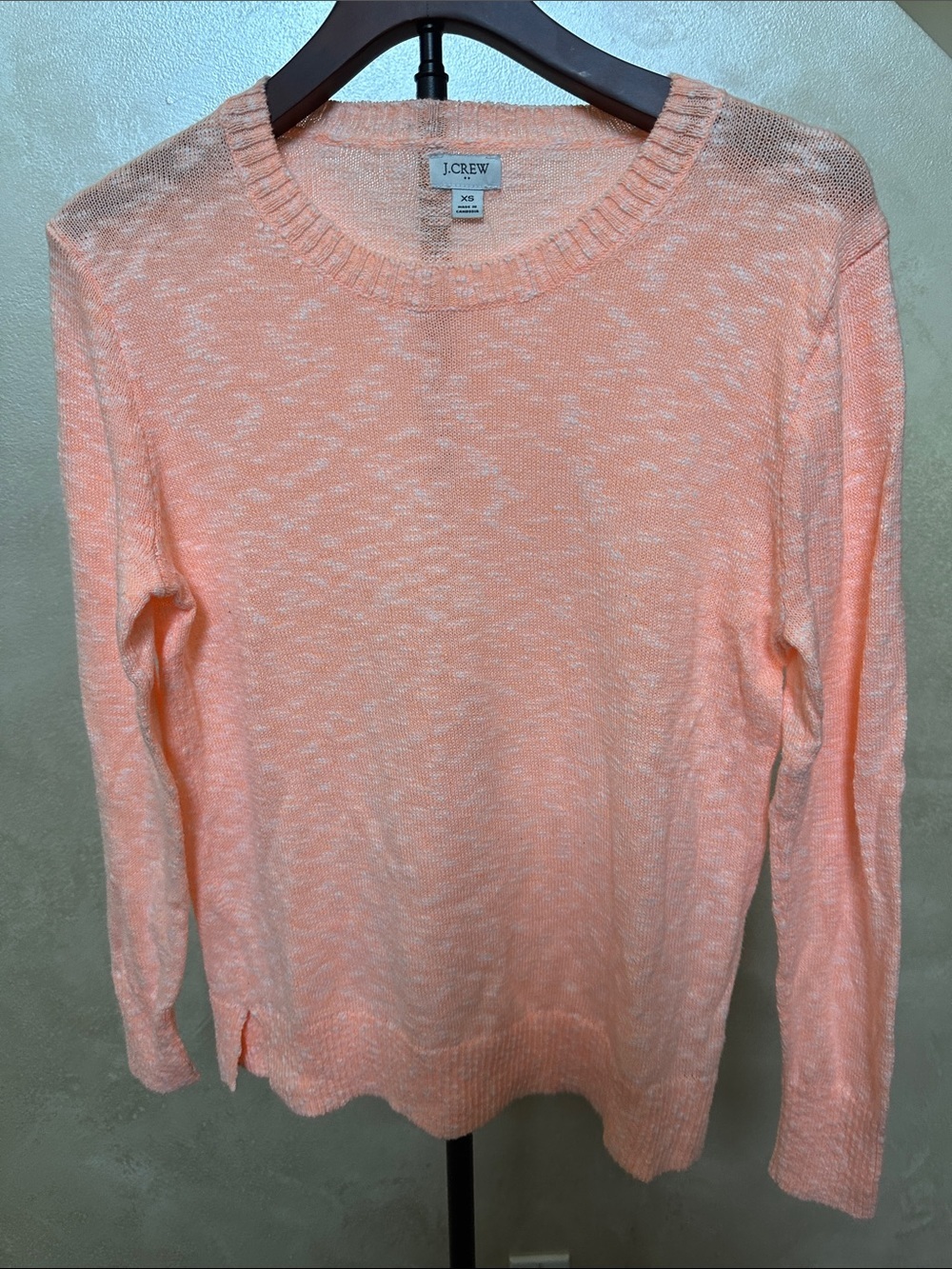 J. Crew Marled Peach Crewneck Sweater sz XS